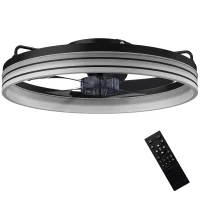 HOMCOM Ceiling Fans with Lights and Remote & App Control, 50cm LED Ceiling Fan Light with 3 Colour Temperatures, 6 Speed, Black(m-1)