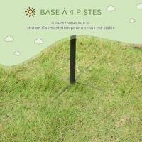 PawHut Decorative Bird Feeding Station for Wild Birds with 4 Hooks 54.5 x 54.5 x 208 cm Black(m-6)