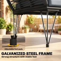 Outsunny Gartensofa mit Kissen 2-Sitzer Sofa Outdoor Balkon Sofa Rattansofa Polyrattan Gartenmöbel 123 x 67 x 72 cm Hellgrau(m-7)