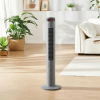 HOMCOM Oscillating Tower Fan Remote Control 3 Speed Modes Cooling Machine, Grey(m-9)