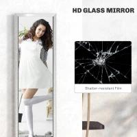 HOMCOM Glitter Frame Full-Length Mirror - Silver(m-5)