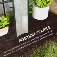 Outsunny Serre de jardin avec étagères à 3 niveaux serre de balcon 3 portes enroulables zippées 215 x 46 x 151 cm blanc(m-7)