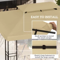 Outsunny Gazebo Roof Replacement, for 3 x 4m Frames - Cream(m-5)