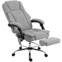 HOMCOM Office Chair with 6-Point Vibration Massage and Heat, Executive Computer Desk Chair with High Back, Reclining, Grey(m-1)