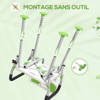HOMCOM Tabouret de douche chaise de douche ergonomique hauteur réglable pieds antidérapants 56,5 x 53,5 x 87 cm blanc et vert(m-6)