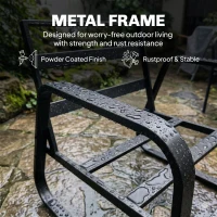 Outsunny 4 Piece Garden Furniture Set, Outdoor Sofa Set with Loveseat, 2 Armchairs, Coffee Table and Cushions(m-5)