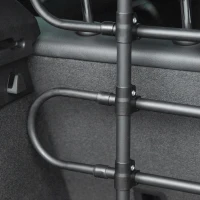 PawHut Grille de séparation pour chien universel, barrière de sécurité extensible pour animaux de compagnie, en acier noir(m-8)