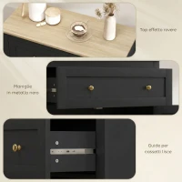 HOMCOM Sideboard Storage Cabinet, Modern Kitchen Cupboard with Adjustable Shelf, Drawer and Double Doors, Black(m-7)