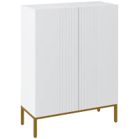 HOMCOM Meuble à chaussures 20 paires, armoire à chaussures moderne avec portes à fermeture douce, étagères réglables, blanc(m-12)