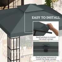 Outsunny Gazebo Roof Replacement, for 3 x 3(m) Frames - Grey(m-5)