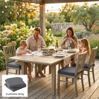 Outsunny Outdoor Chair Seat Cushions Set of 2, Garden Chair Cushions with 7cm Thick Foam & Ties, Dark Grey(m-8)