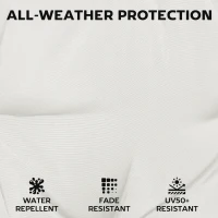 Outsunny Set of 6 Outdoor Seat Cushions with Machine Washable Cover, Water Repellent Seat Cushions Cream White(m-5)