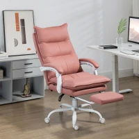 Vinsetto Fauteuil de bureau massant et chauffant, chaise de bureau, hauteur réglable, dossier inclinable, 66x74x121,5cm rose(m-10)