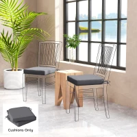 Outsunny Outdoor Chair Seat Cushions Set of 2, Garden Chair Cushions with 7cm Thick Foam & Ties, Dark Grey(m-2)