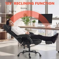 HOMCOM High Back Vibration Massage Office Chair Heated Reclining Computer Chair w/ Adjustable Height, Swivel Wheels, Black(m-7)