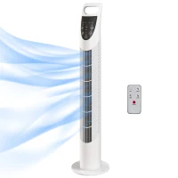 HOMCOM Tower Fan Oscillating 3 Speeds 3 Winds 40W w/ RC Timer Quiet - White(m-11)