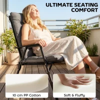 Outsunny Patio Chair Cushions Set of 4, Waterproof Non-Slip Lounge Chair Cushions, 112x53cm, Dark Grey(m-4)