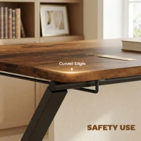 HOMCOM Compact Folding Desk for Small Spaces with Storage Shelf for Home Office, Rustic Brown(m-8)