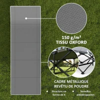 Outsunny Lit de camping pliable avec matelas, pochette latérale et sac intégré Lit de Camp tissu Oxford 190 x 67 x 37 cm Noir(m-6)