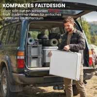 Outsunny Camping Küche faltbar Campingschrank mit Aluminiumgestell Staufach Arbeitsplatte für Camping Reisen Silber(m-7)