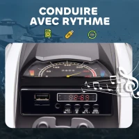 HOMCOM Quad Buggy électrique Enfant 12 V 8 Km/h Max. Voiture électrique Enfant avec Effets Lumineux sonores métal PP Blanc Noir(m-6)