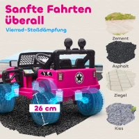 HOMCOM Kinder Elektroauto 12V Elektro Kinderauto mit Fernbedienung 2 Motor LED Hupe für Kinder von 3-6 Jahren 100x65x72 cm Rosa(m-6)