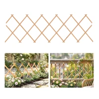 Outsunny Treillis de Jardin Extensible en Bois Support pour Plantes Grimpantes Roses et Vigne 180x60 cm Brun Clair(m-6)