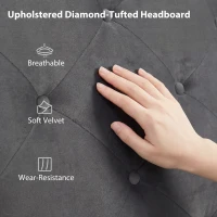 HOMCOM Single Bed Frame Gas Side Lift Under Bed Storage Upholstered Platform Bed Tufted Headboard for 90 x 190 cm Mattress(m-6)