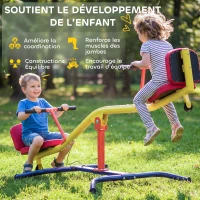AIYAPLAY Balançoire à bascule pour enfant 3 à 12 ans, trébuchet rotatif 360°, sièges rembourrés avec dossiers, multicolore(m-7)