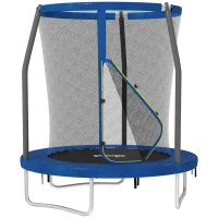 SPORTNOW Cama Elástica Infantil Trampolín para Niños +6 Años con Red de Seguridad Ø183x200 cm Azul(m-1)