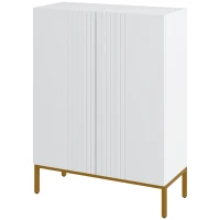 HOMCOM Meuble à chaussures 20 paires, armoire à chaussures moderne avec portes à fermeture douce, étagères réglables, blanc(m-1)