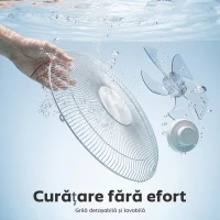 HOMCOM Ventilator pe Suport cu Telecomandă, Ventilator Vertical, Alb(m-8)