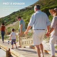 SPORTNOW Jeu de quilles finlandaises, jeu de plein air en bois de pin 12 quilles 1 bâton 1 boîte de transport effet bois naturel(m-6)