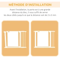 PawHut Pet Safety Gate with Auto-Close Double Lock Width 75-103 cm Gray(m-8)