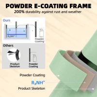 Outsunny Folding Garden Bistro Set, Outdoor Round Bistro Table and Chairs Set 2 with Electrophoresis Metal Frame, Light Green(m-4)