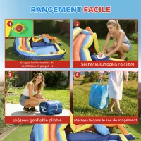 AIYAPLAY Château gonflable avec souffleur 8 en 1, parc aquatique, toboggan, trampoline, piscine à balles, multicolore(m-7)