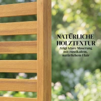 Outsunny Sichtschutz aus Holz 80 x 170 cm Raumteiler mit Standfuß Lamellen, freistehender Raumtrenner Braun(m-6)