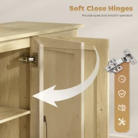 HOMCOM Sideboard with 2 Drawers Modern Storage Cabinet, Kitchen Cupboard with Adjustable Shelf and 3 Doors Natural(m-6)