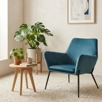 E-STYLO Poltrona moderna in velluto, ideale per arredare con eleganza soggiorni, salotti e zone living(m-2)