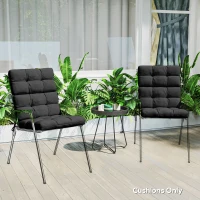 Outsunny 2-Piece Seat Cushion Replacement with Backrest, Garden Patio Chair Cushions Set with Ties, Black(m-7)