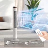 HOMCOM Oscillating Tower Fan Remote Control 3 Speed Modes Cooling Machine White(m-4)