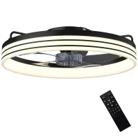 HOMCOM Ceiling Fans with Lights and Remote & App Control, 50cm LED Ceiling Fan Light with 3 Colour Temperatures, 6 Speed, Black(m-10)