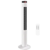 HOMCOM Oscillating Tower Fan Remote Control 3 Speed Modes Cooling Machine White(m-10)