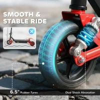 AIYAPLAY Foldable Kids Electric Scooter with LCD Display, Dual Shock Absorption, Up to 15 KM/H, Max Range 6 KM for Age 6-14, Red(m-8)