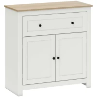 HOMCOM Sideboard Storage Cabinet, Modern Kitchen Cupboard with Adjustable Shelf, Drawer and Double Doors, Cream White(m-1)