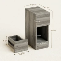 HOMCOM Set of Two Modern Storage Bedside Tables - Grey(m-3)