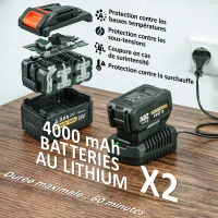 Outsunny Taille-Haies Électrique avec Manche Télescopique Lame 51 cm 2 Batteries 4,0 Ah  112,5x15x14,5cm, Orange(m-5)