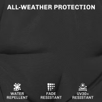 Outsunny Outdoor Chair Seat Cushions Set of 2, Garden Chair Cushions with 7cm Thick Foam & Ties, Black(m-5)