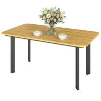 Outsunny Outdoor Garden Coffee Table, Garden Table with Slatted Wood Plastic Composite Top and Metal Frame, Brown(m-11)