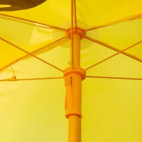 Outsunny Kids 4-Piece Garden Set Tiger Design - Round Table + 2 Folding Chairs + Parasol - Epoxy Metal Oxford Yellow(m-9)